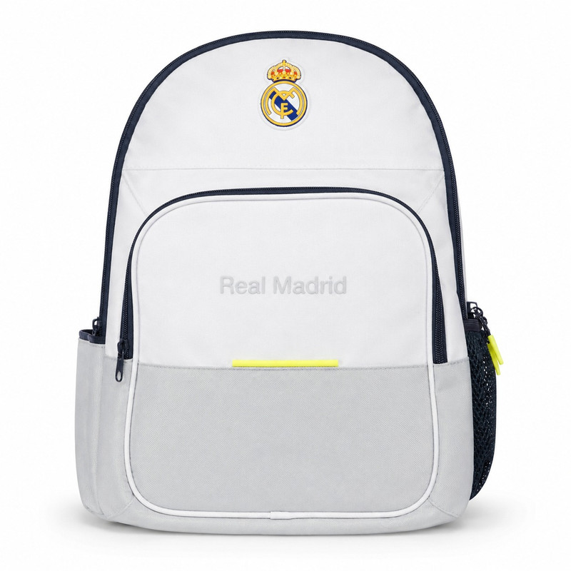 Mochila Real Madrid blanca y gris