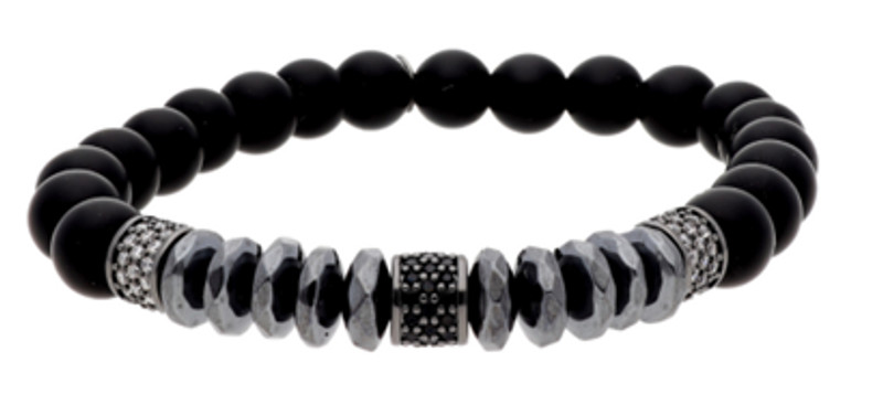 Pulsera hematites, circonitas y acero LISKA