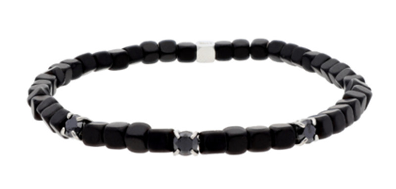 Pulsera hematites, circonitas y acero LISKA