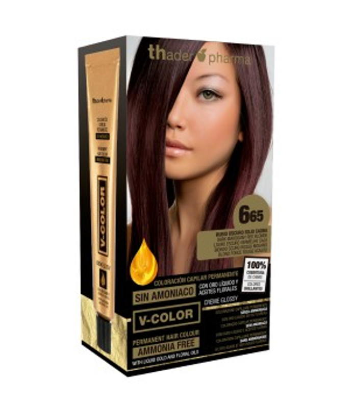 Kit Tinte en casa V-Color nº 6.65 6.65 Rubio oscuro rojo caoba