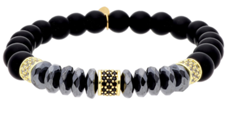 Pulsera hematites, circonitas y acero LISKA
