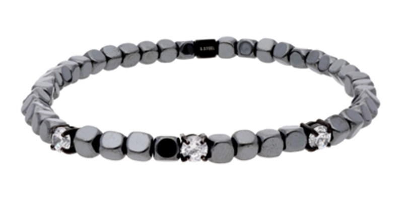 Pulsera hematites, circonitas y acero LISKA