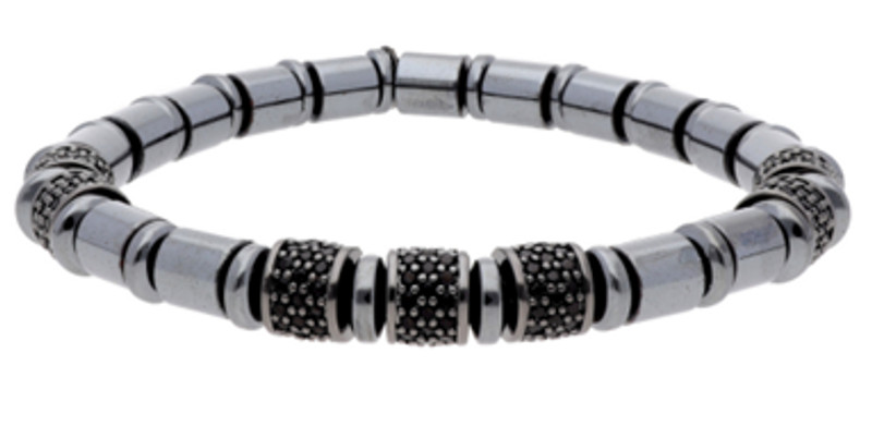 Pulsera hematites, circonitas y acero LISKA