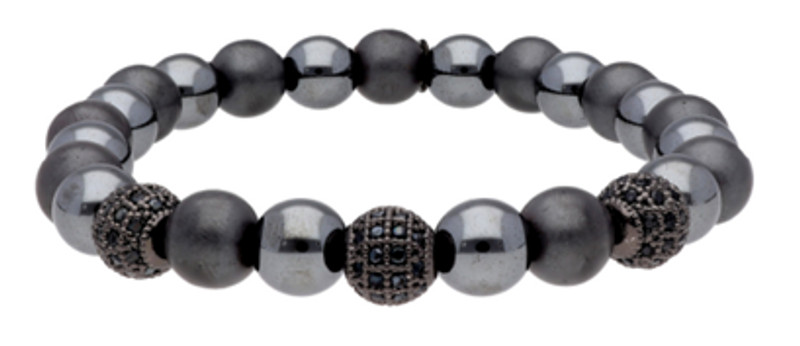 Pulsera hematites, circonitas y acero LISKA