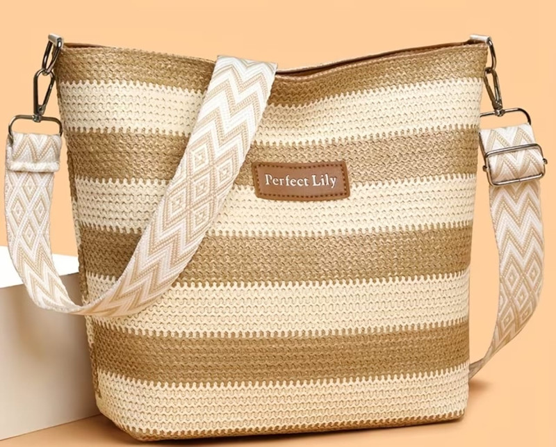 Bolso Bandolera Trenzado Perfect Lily Beige Natural