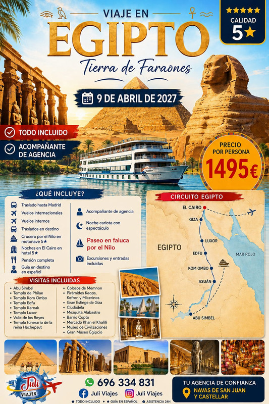 Viaje en Egipto – Tierra de Faraones