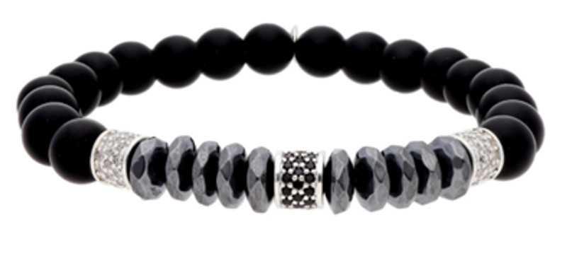 Pulsera hematites, circonitas y acero LISKA