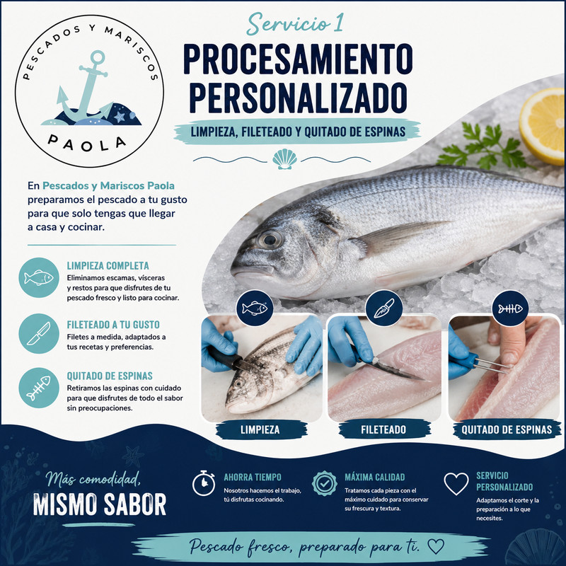 Procesamiento Personalizado (Limpieza, Fileteado y Quitado de Espinas)