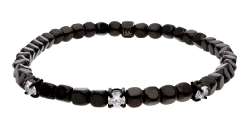 Pulsera hematites, circonitas y acero LISKA