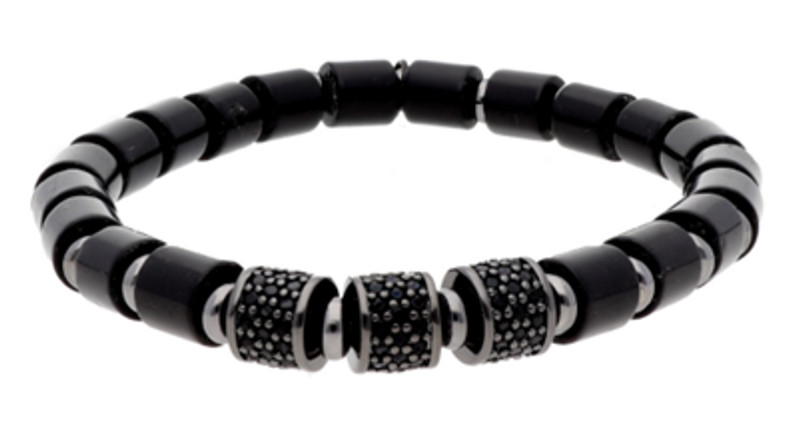 Pulsera hematites, circonitas y acero LISKA