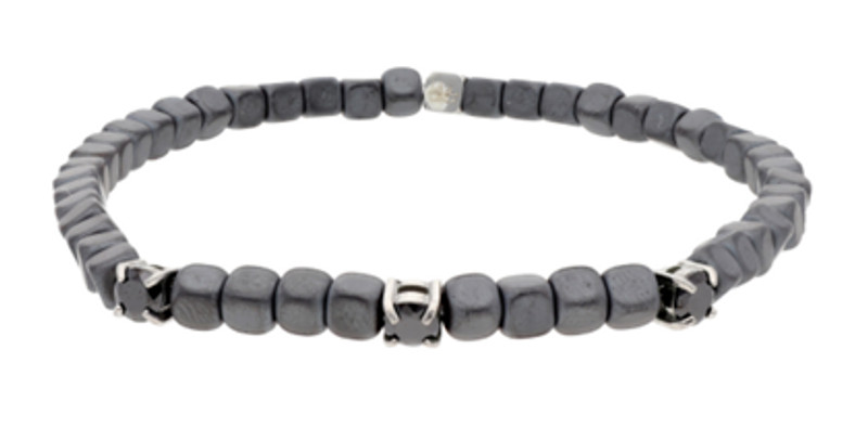 Pulsera hematites, circonitas y acero LISKA