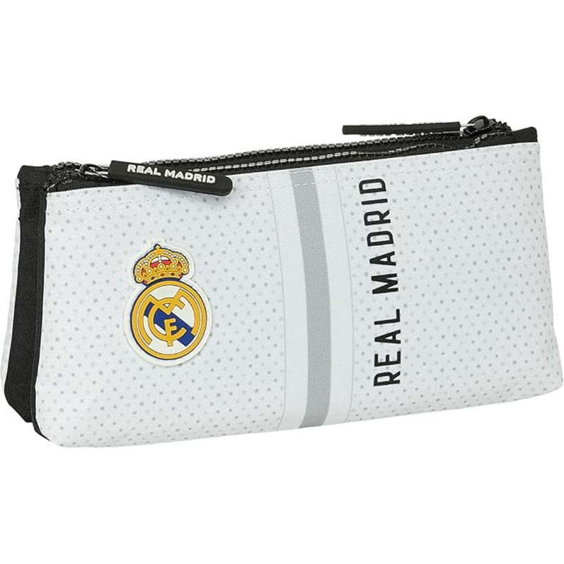 Estuche Real Madrid blanco con doble cremallera
