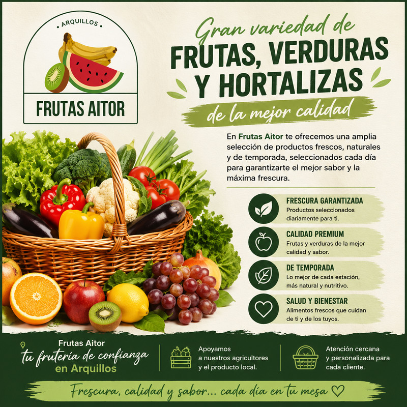 Gran Variedad de Frutas, Verduras y Hortalizas de la Mejor Calidad
