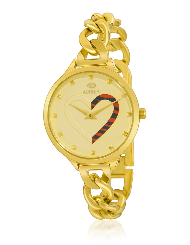 RELOJ DORADO MAREA CORAZÓN ANIMAL PRINT 5/3 Marca: MAREA