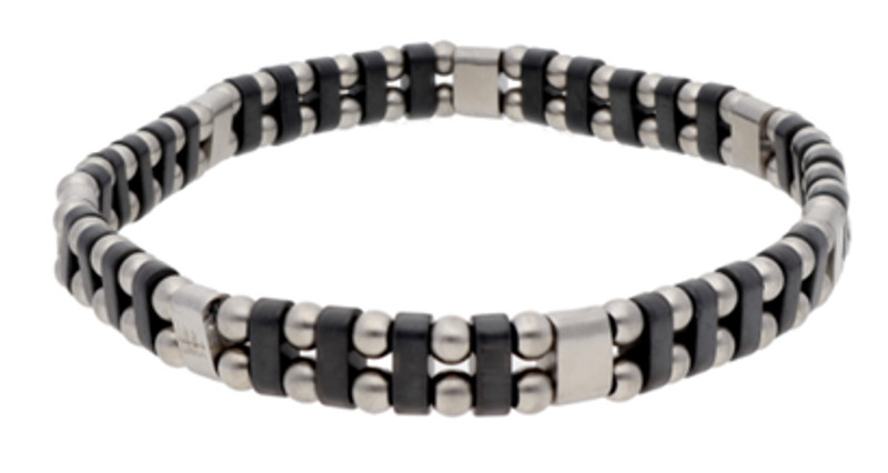 Pulsera hematites, circonitas y acero LISKA