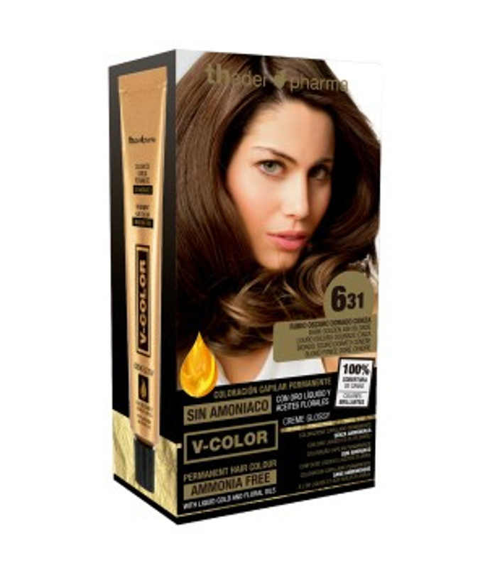 Kit Tinte en casa V-Color nº 6.31 Rubio oscuro dorado ceniza